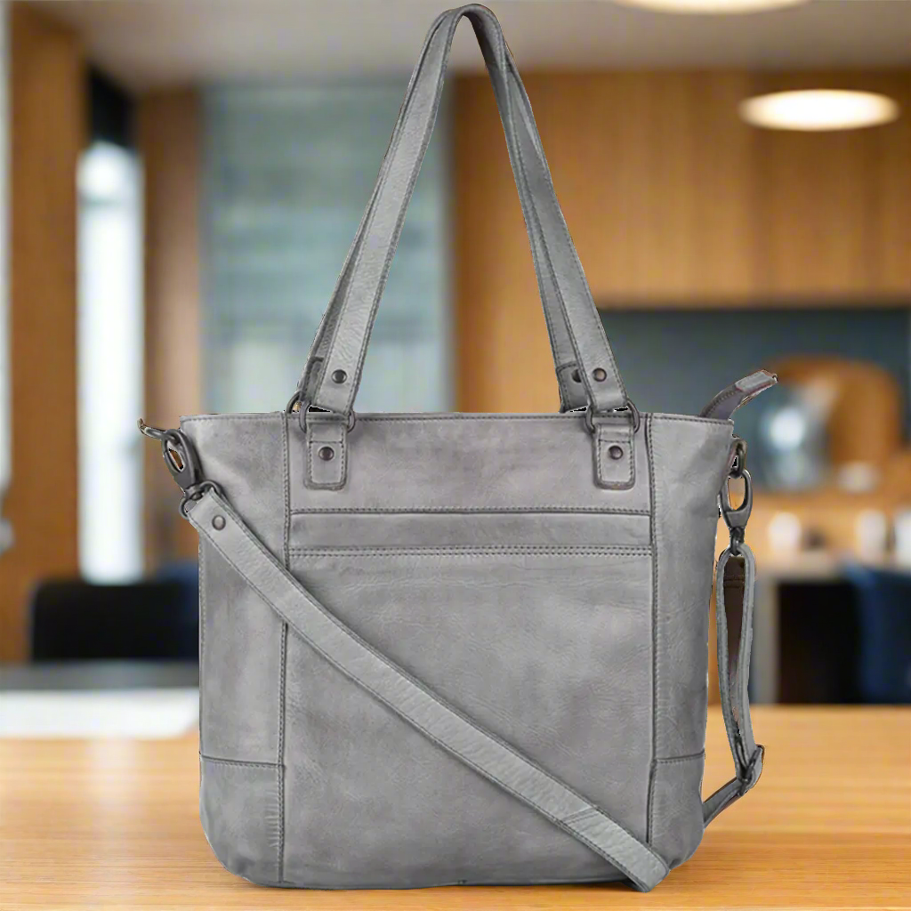 Grey leather purses best sale