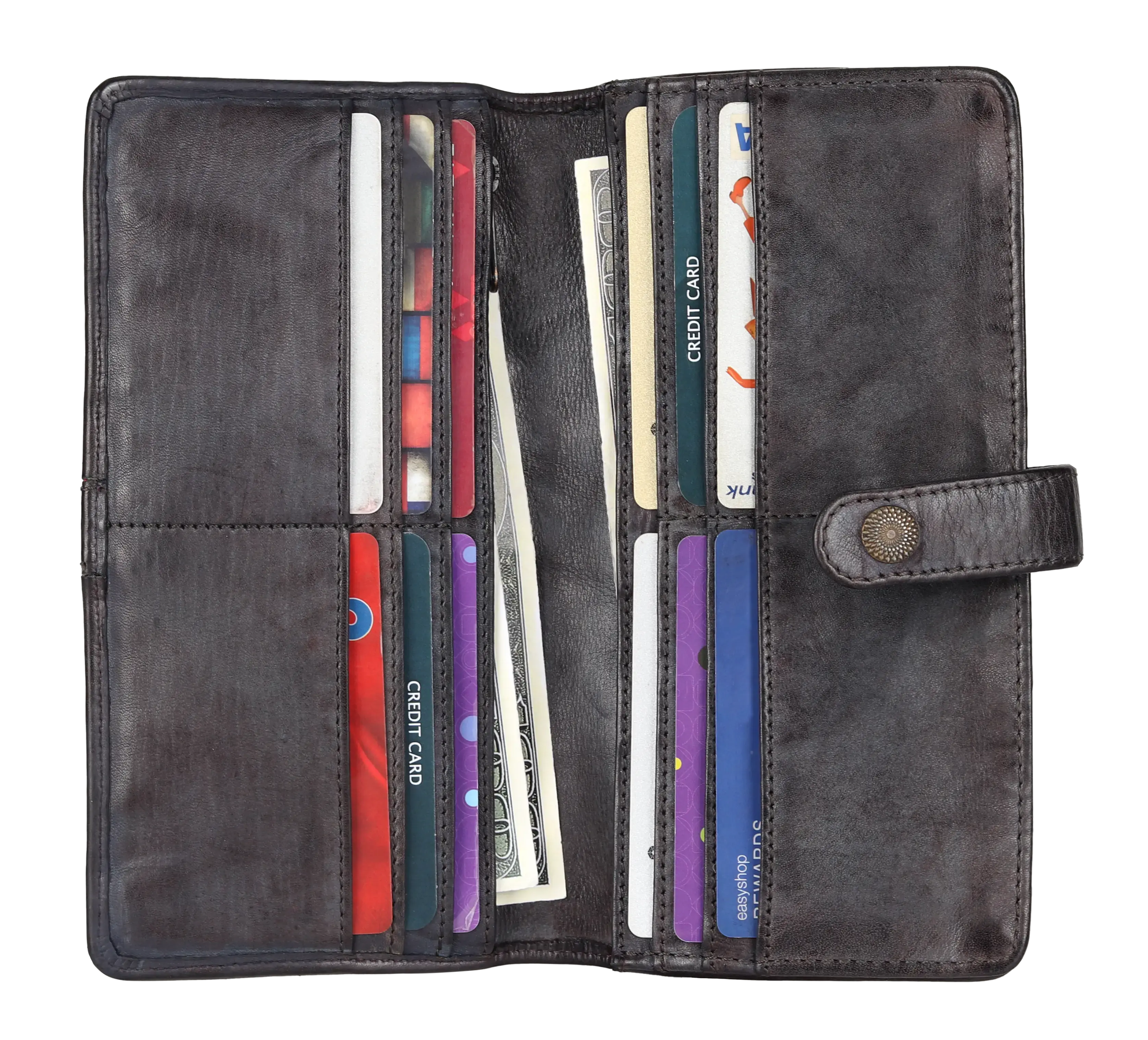 MET Women's Snap Tab Leather Wallet Women's Wallets Boutique of Leathers/Open Road