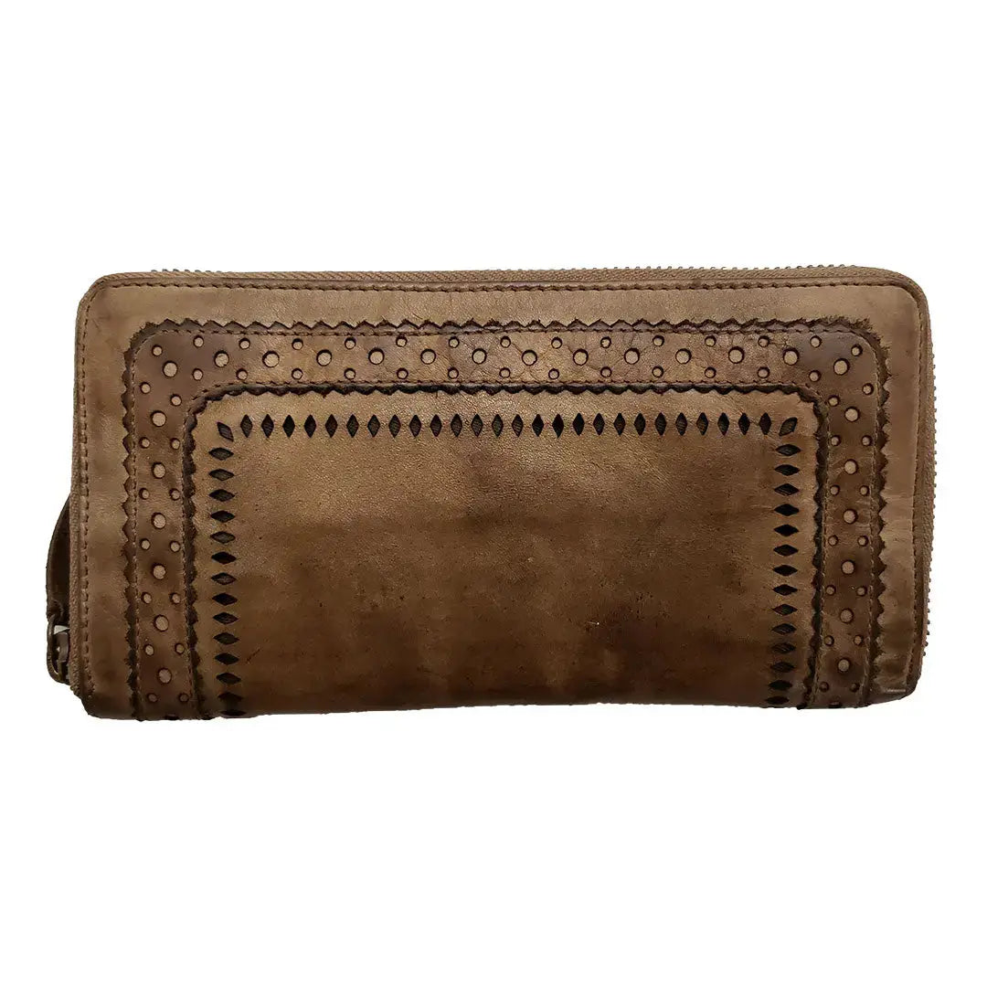 MET Women's Zip Around Leather Wallet Women's Wallets Boutique of Leathers/Open Road