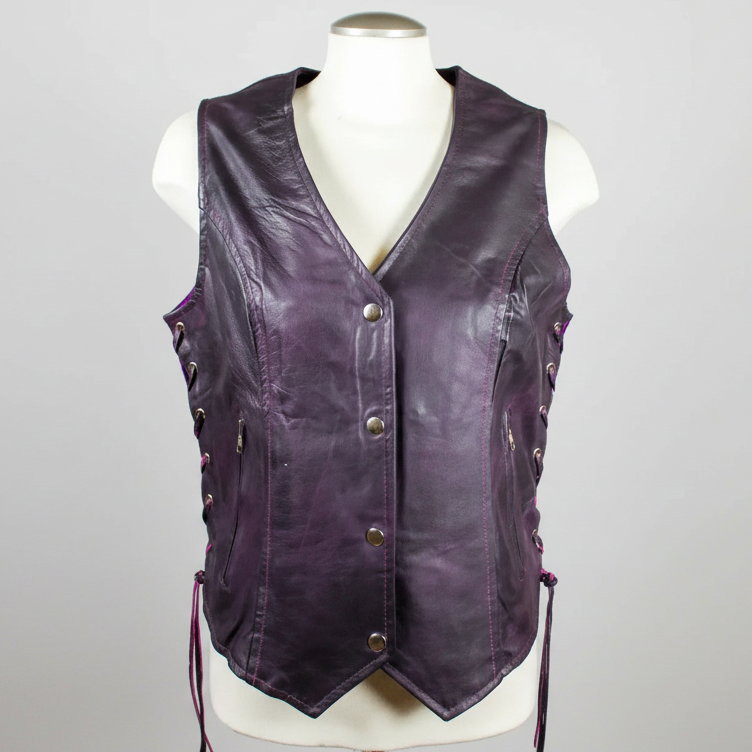 Open Road Women's Lace Side Leather Vest Women's Vests Boutique of Leathers/Open Road