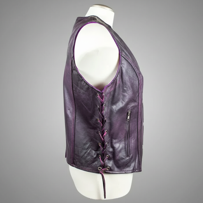 Open Road Women's Lace Side Leather Vest Women's Vests Boutique of Leathers/Open Road