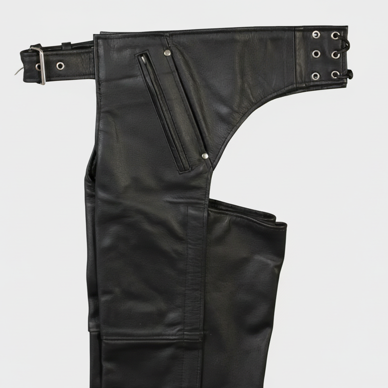 Open Road Unisex 4 Pocket Premium Leather Chaps - Boutique of Leathers/Open Road