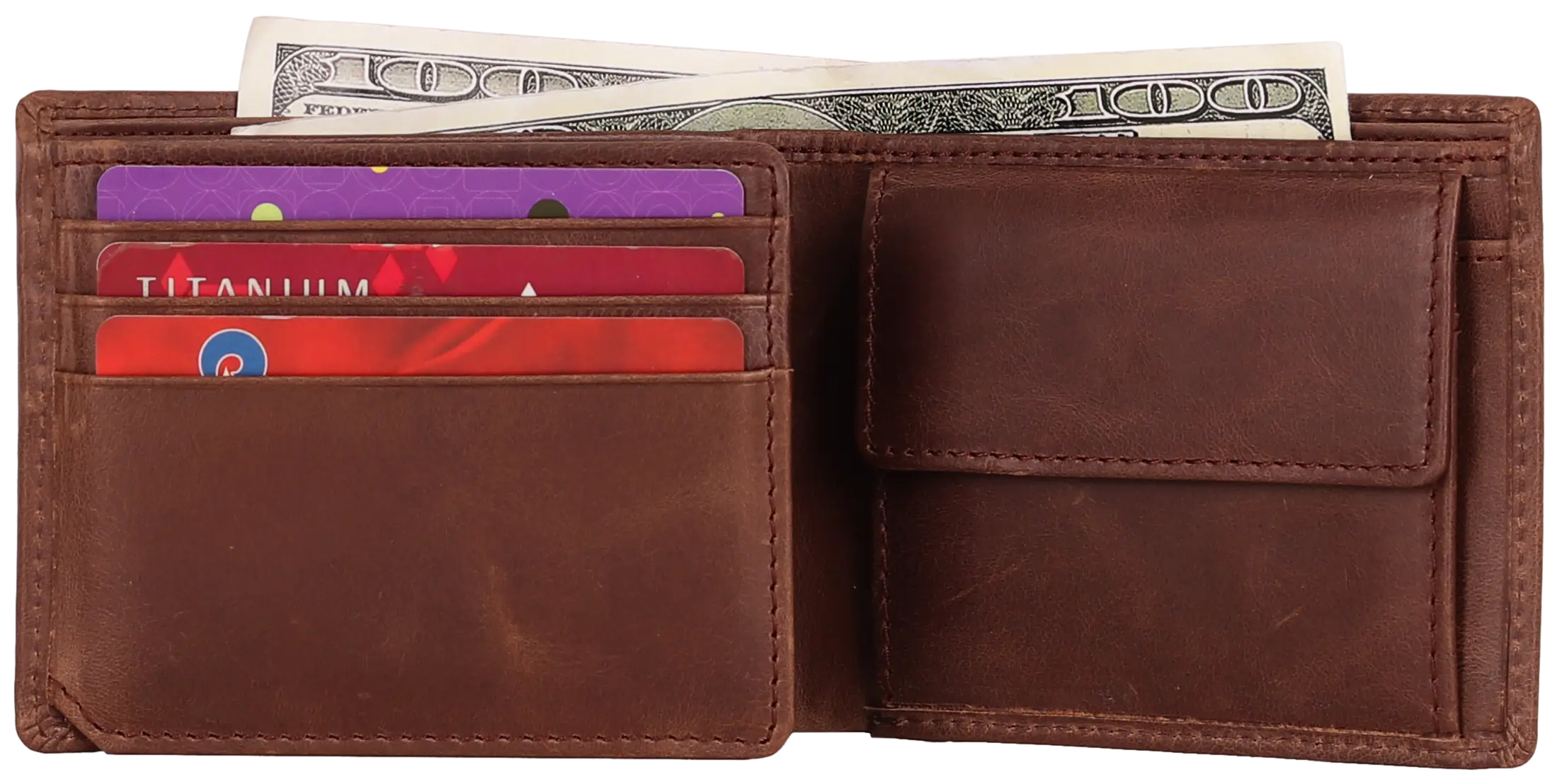 Men's 8 Card Slot Leather Wallet Men's Wallets Boutique of Leathers/Open Road