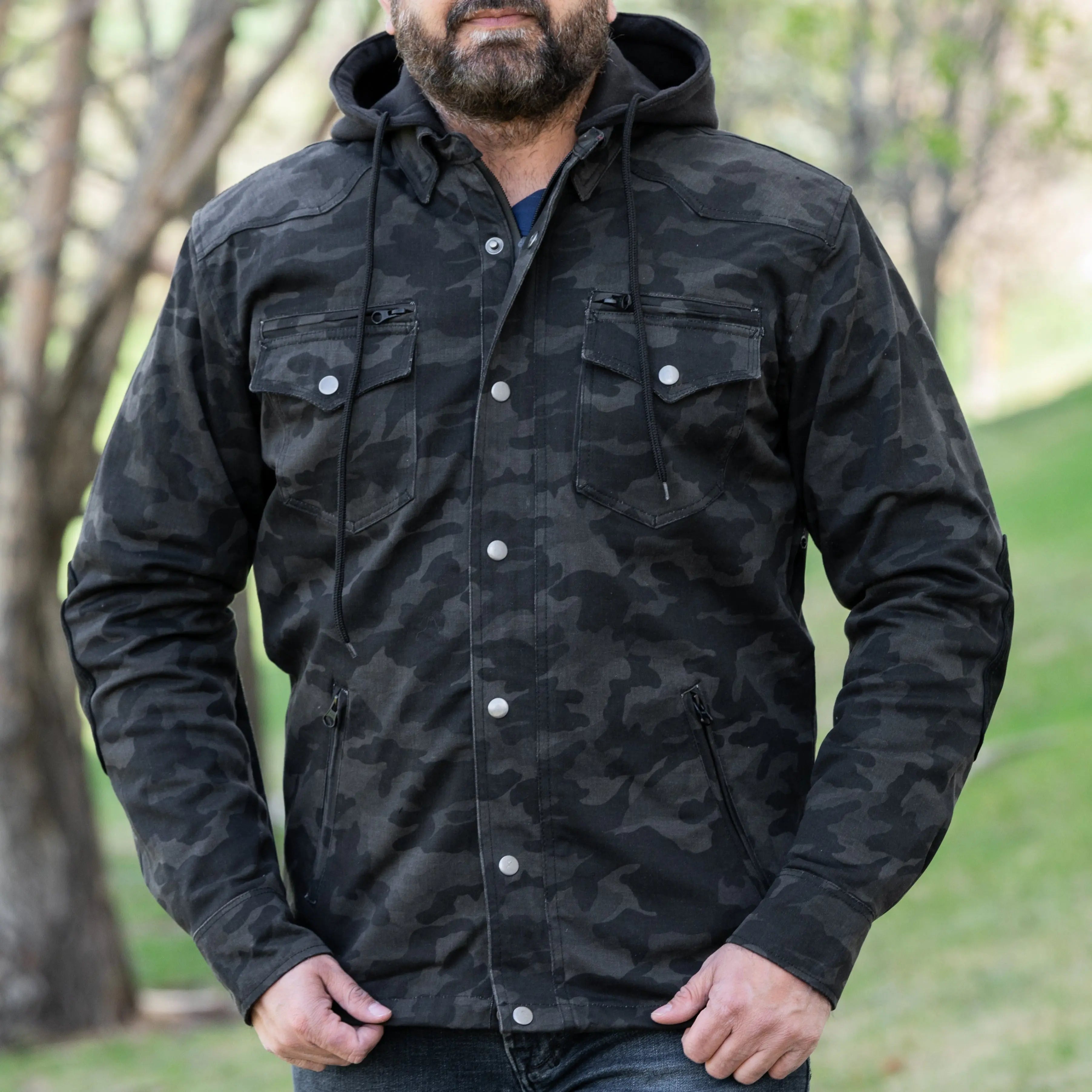 Men's Armored Biker Shirt with Extra Protection Men's Armoured Shirts Boutique of Leathers/Open Road