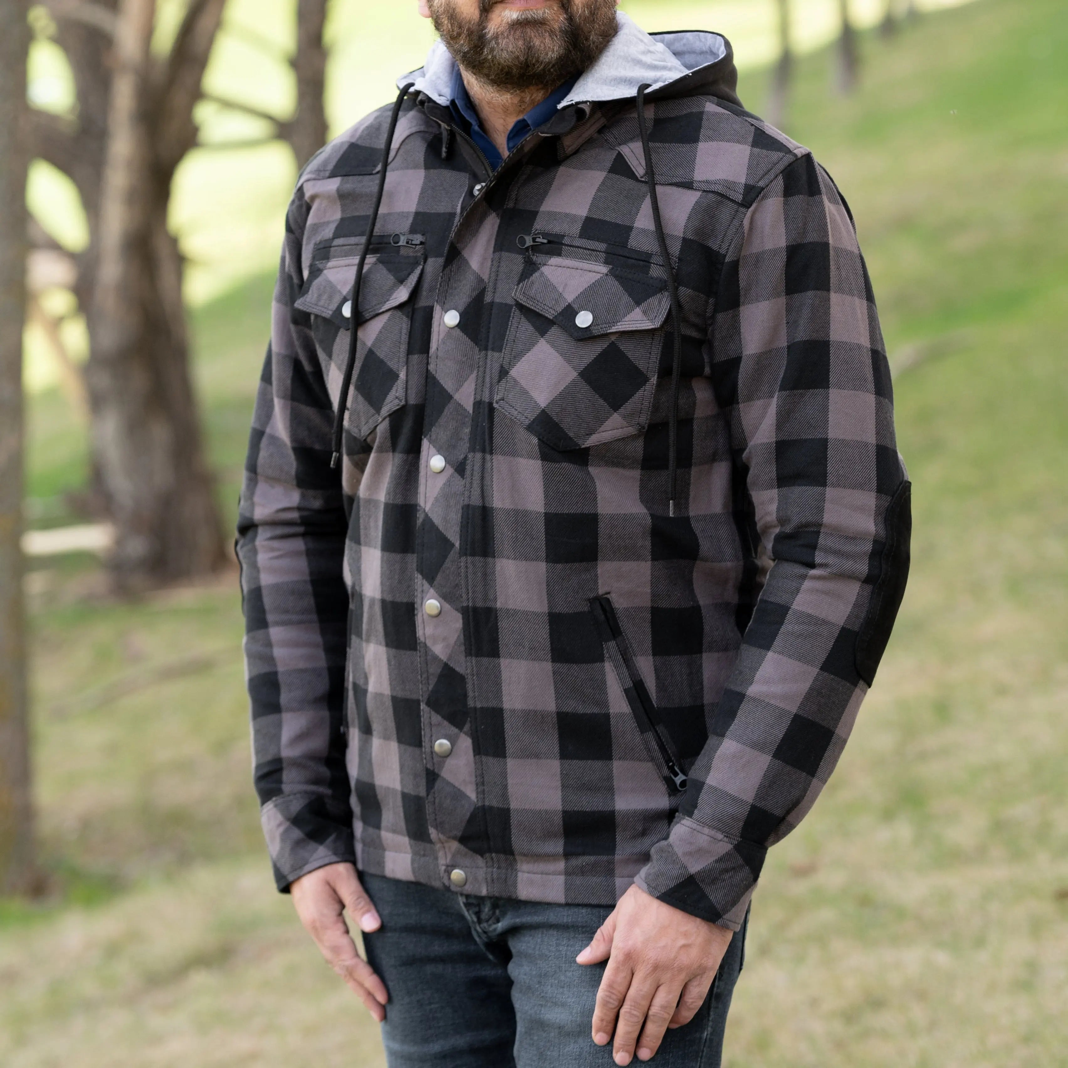 Men's Armored Flannel Biker Shirt with Extra Protection Men's Armoured Shirts Boutique of Leathers/Open Road