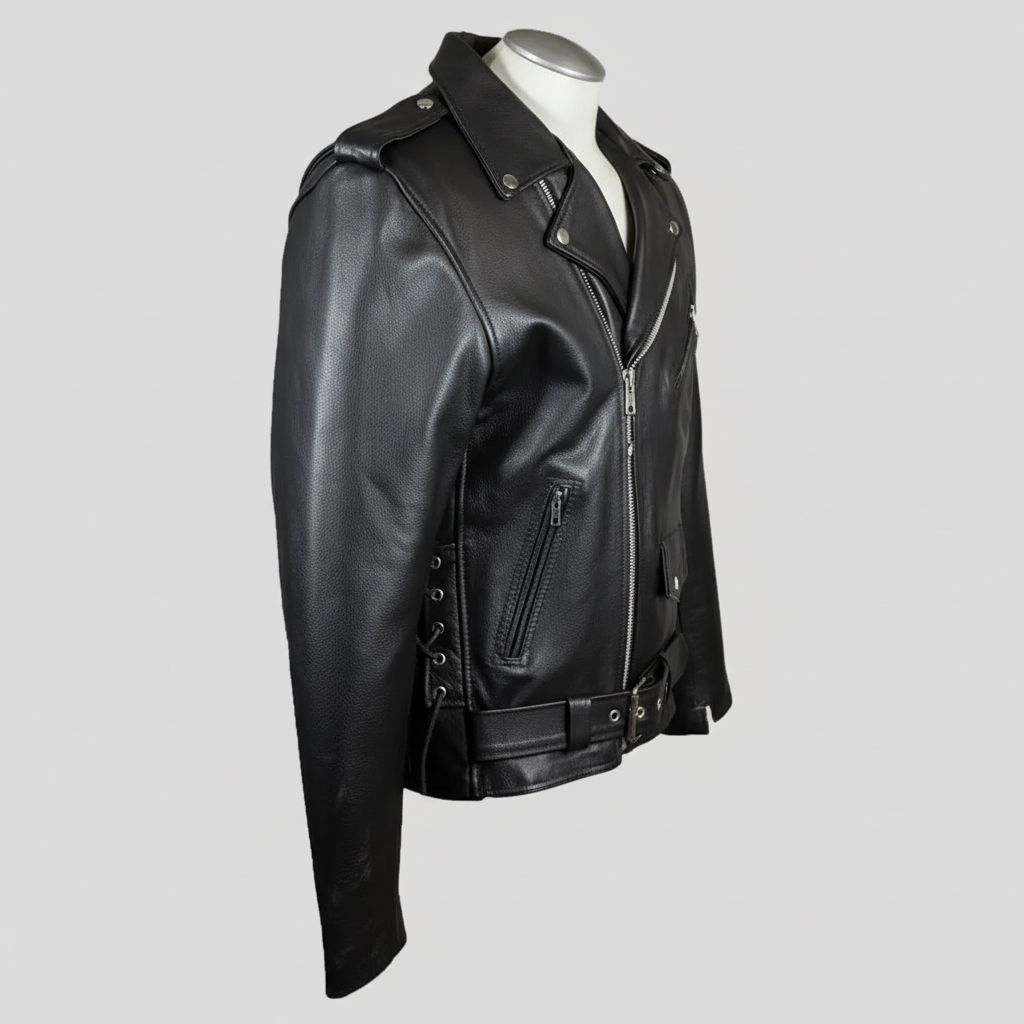 Men's Tall Classic Side Lace Leather Motorcycle Jacket Men's Motorcycle Jackets Boutique of Leathers/Open Road