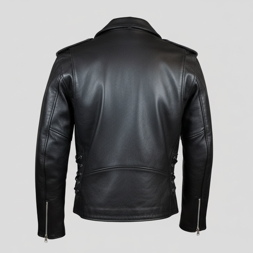 Men's Tall Classic Side Lace Leather Motorcycle Jacket Men's Motorcycle Jackets Boutique of Leathers/Open Road