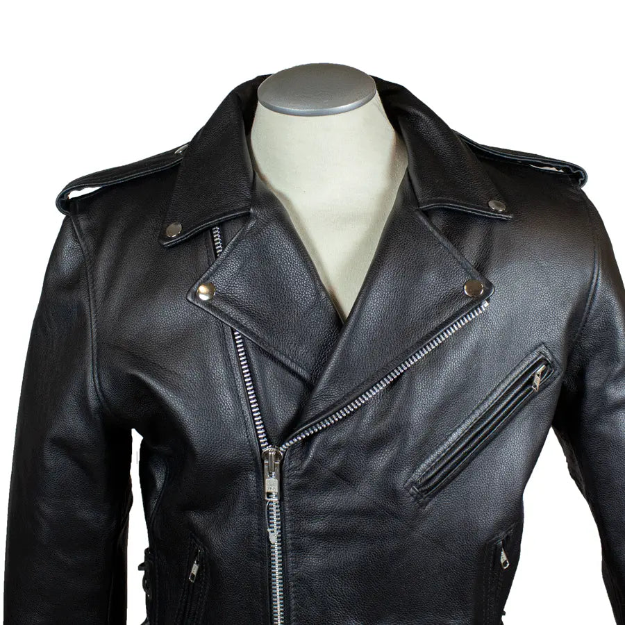 Men's Tall Classic Side Lace Leather Motorcycle Jacket Men's Motorcycle Jackets Boutique of Leathers/Open Road