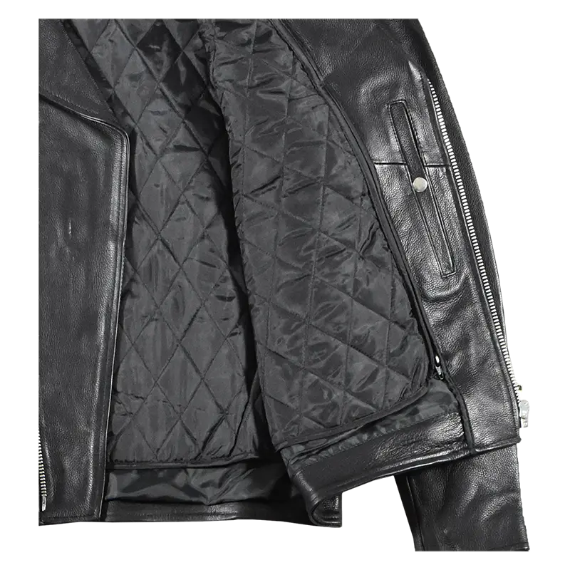 Men's Tall Classic Side Lace Leather Motorcycle Jacket - Boutique of Leathers/Open Road