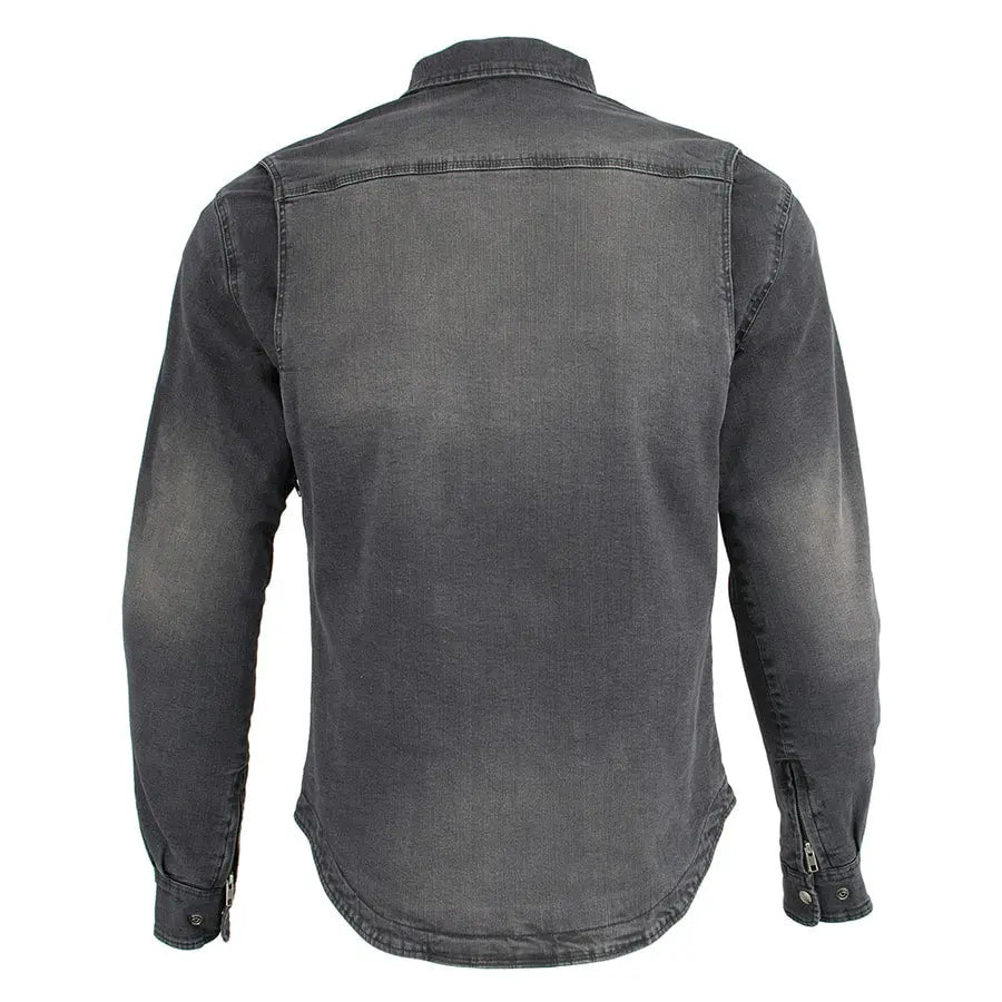 Milwaukee Leather Men's Faded Denim Armored Shirt Jacket Men's Armoured Shirts Boutique of Leathers/Open Road