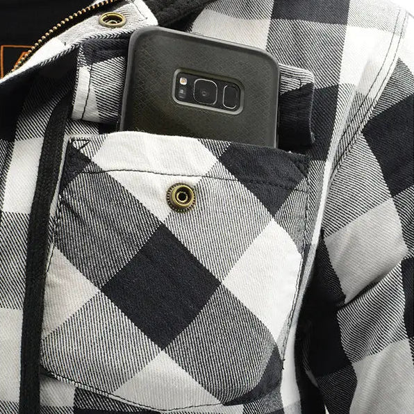 Milwaukee Leather Men's Plaid Flannel Armored Shirt Jacket Men's Armoured Shirts Boutique of Leathers/Open Road