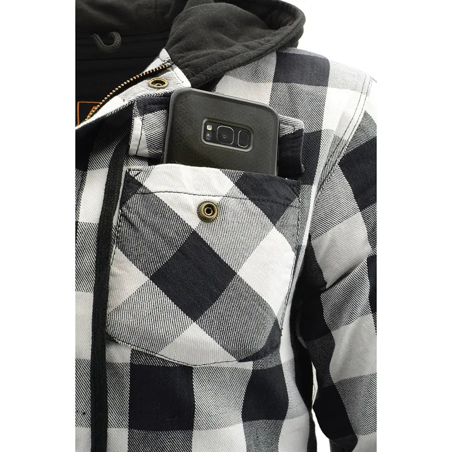 Milwaukee Leather Men's Plaid Flannel Armored Shirt Jacket Men's Armoured Shirts Boutique of Leathers/Open Road