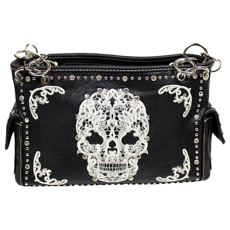 Montana West Sugar Skull Embroidered Handbag Handbags & Purses Boutique of Leathers/Open Road