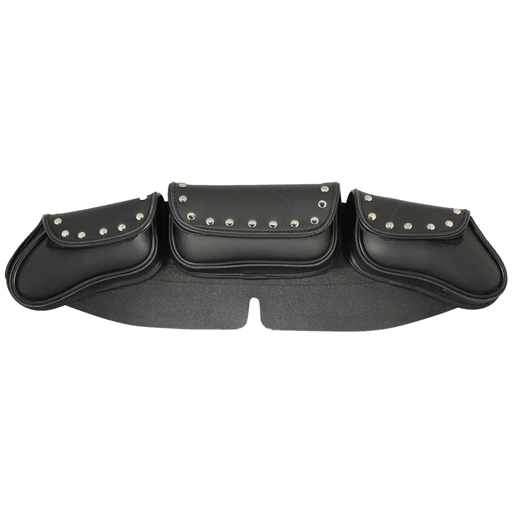 Open Road Chrome Stud Curved PVC Windshield Bag