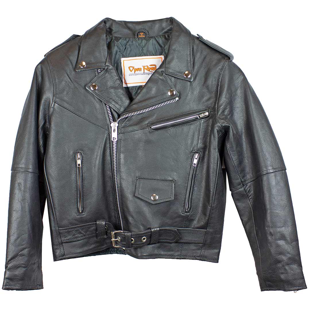 Open Road Kid's Classic Leather Motorcycle Jacket Men's Motorcycle Jackets Boutique of Leathers/Open Road