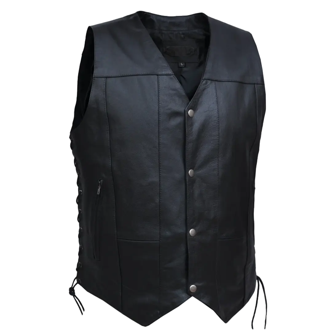 Open Road Men's 10 Pocket Leather Gunslinger Vest Men's Vests Boutique of Leathers/Open Road