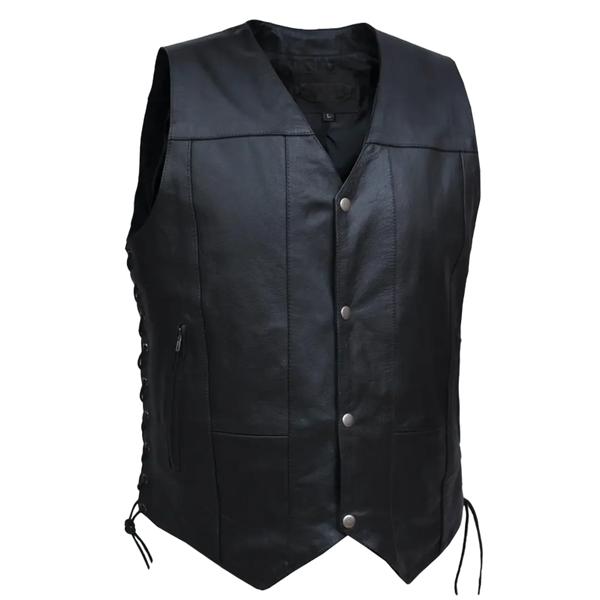 トップス Used Leather Vest Open-Road-Men_s-10-Pocket-