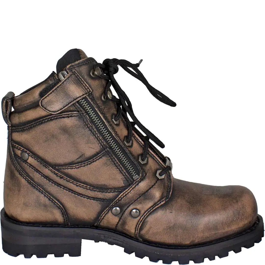 Open Road Men's 7" Lace-Up Motorcycle Boots - Boutique of Leathers/Open Road