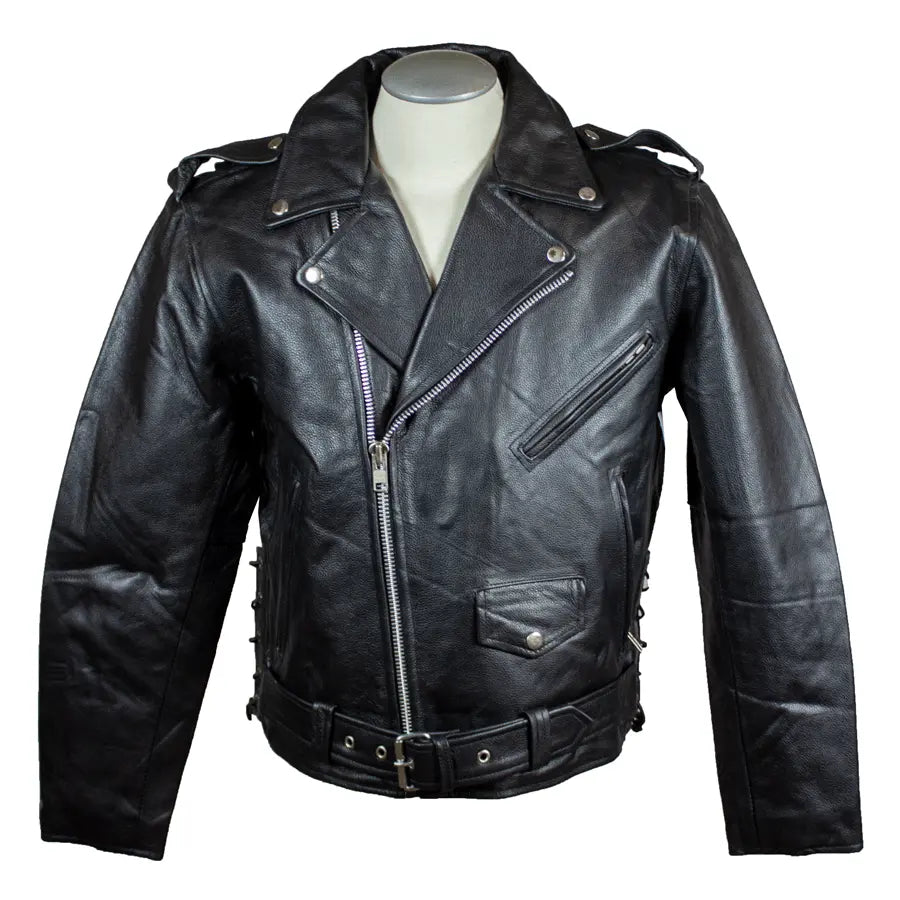 Open Road Men s Classic Leather Motorcycle Jacket Boutique of