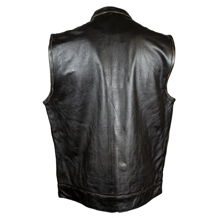 Open Road Men's Distressed Leather Club Vest Men's Vests Boutique of Leathers/Open Road