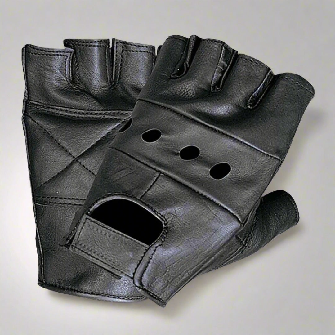 Open Road Men's Fingerless Leather Gloves Men's Motorcycle Gloves Boutique of Leathers/Open Road