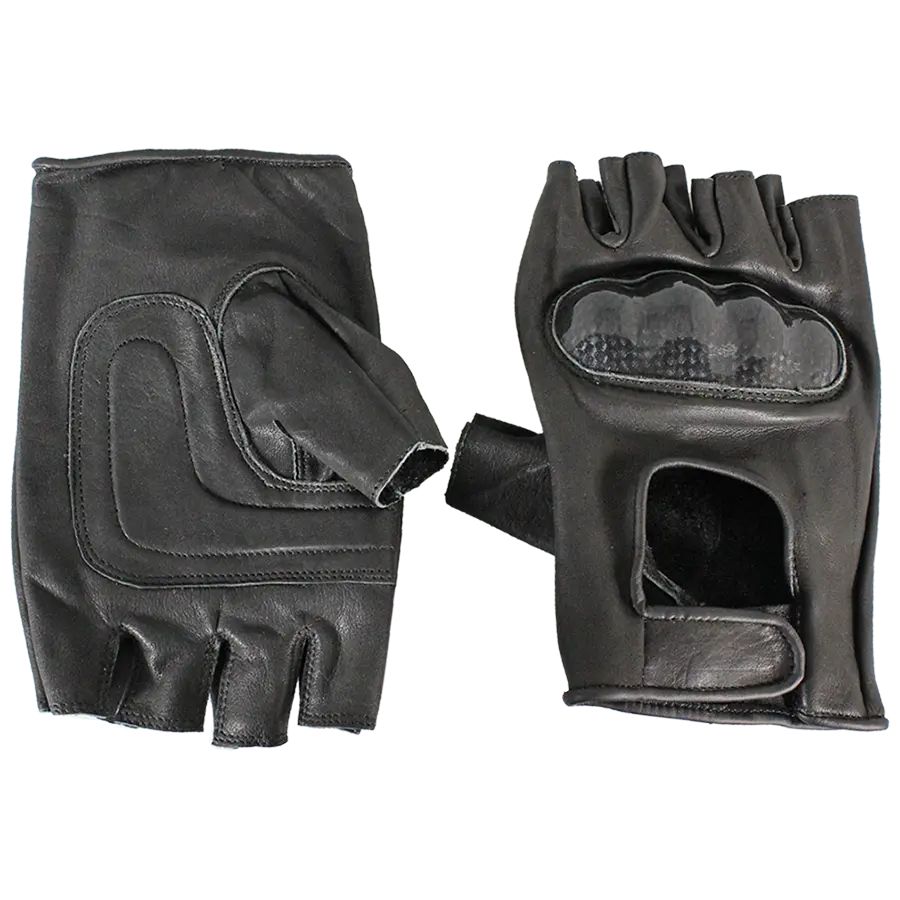 Open Road Men's Fingerless  Leather Motorcycle Gloves - Boutique of Leathers/Open Road