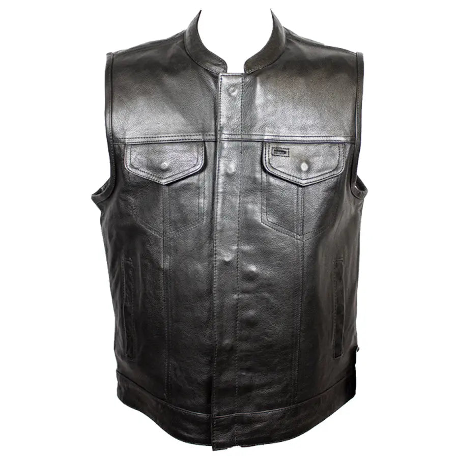 Open Road Men's Flannel Lined Leather Club Vest
