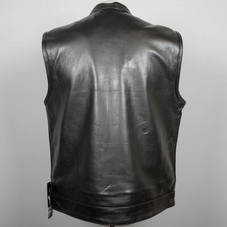 Open Road Men's Flannel Lined Leather Club Vest - Boutique of Leathers/Open Road