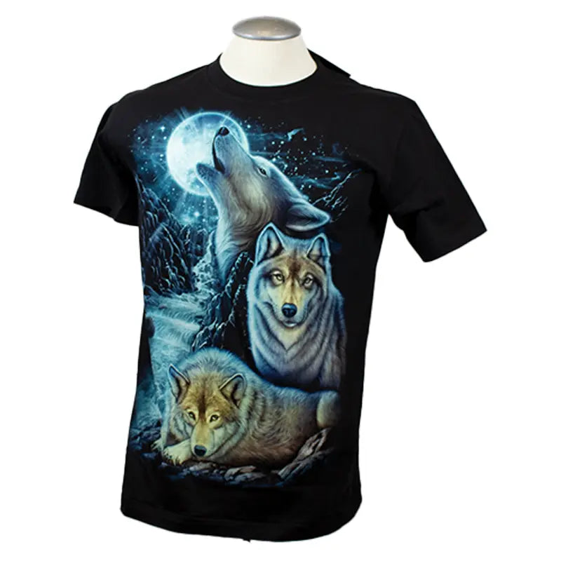 BOL/Open Road Men's Glow In The Dark Howling Wolf T-Shirt Men's Shirts & Tees Boutique of Leathers/Open Road