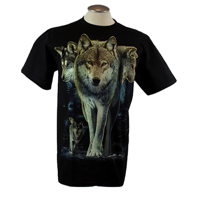 BOL/Open Road Men's Glow In The Dark Wolf T-Shirt Men's Shirts & Tees Boutique of Leathers/Open Road