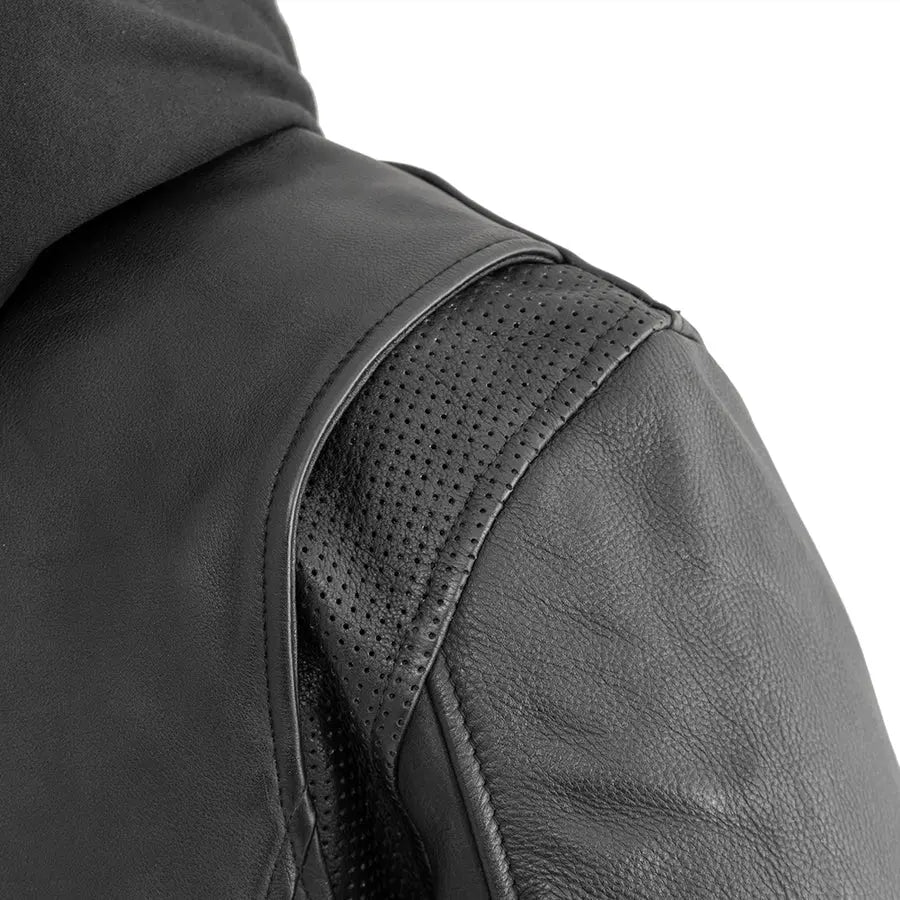 Open Road Men's Hooded Leather Motorcycle Jacket Men's Motorcycle Jackets Boutique of Leathers/Open Road