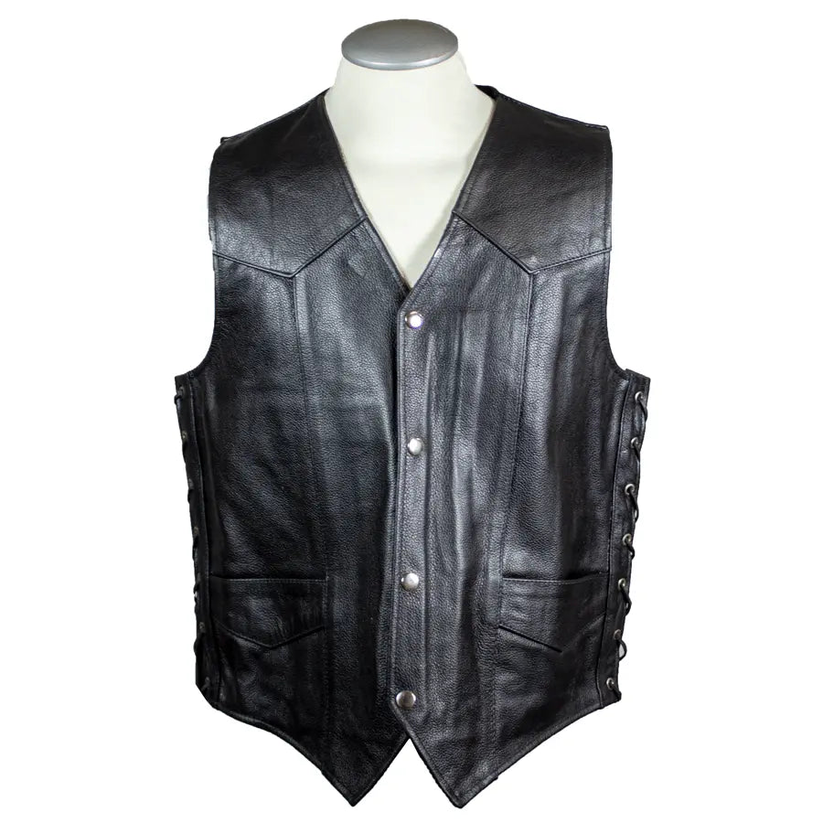 Open Road Men's Lace Side Leather Vest Men's Vests Boutique of Leathers/Open Road