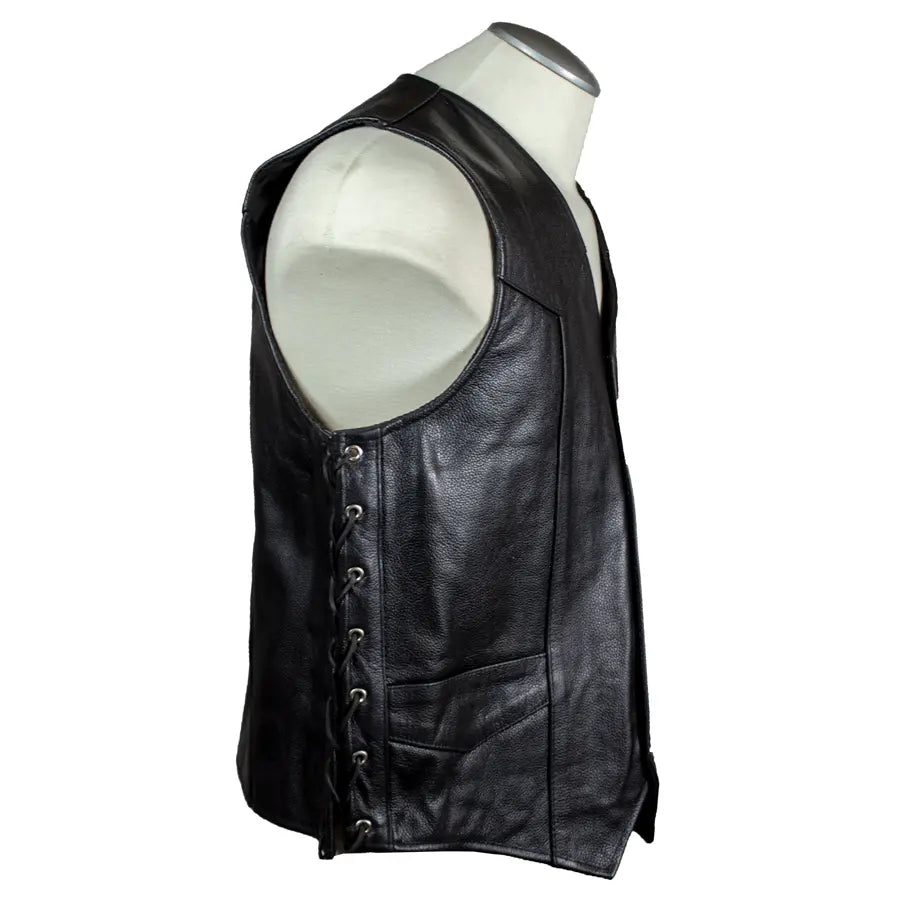 Open Road Men's Lace Side Leather Vest Men's Vests Boutique of Leathers/Open Road