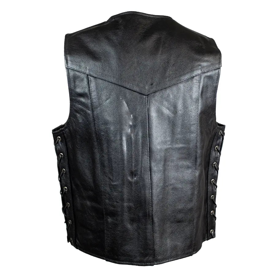 Open Road Men's Lace Side Leather Vest Men's Vests Boutique of Leathers/Open Road