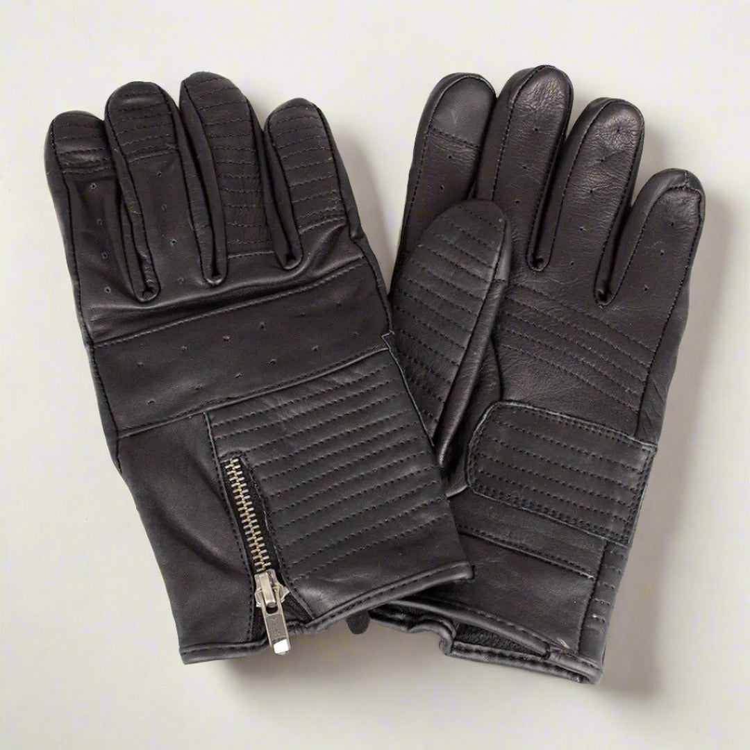 Open Road Men's Leather Motorcycle Gloves with Zipper Men's Motorcycle Gloves Boutique of Leathers/Open Road