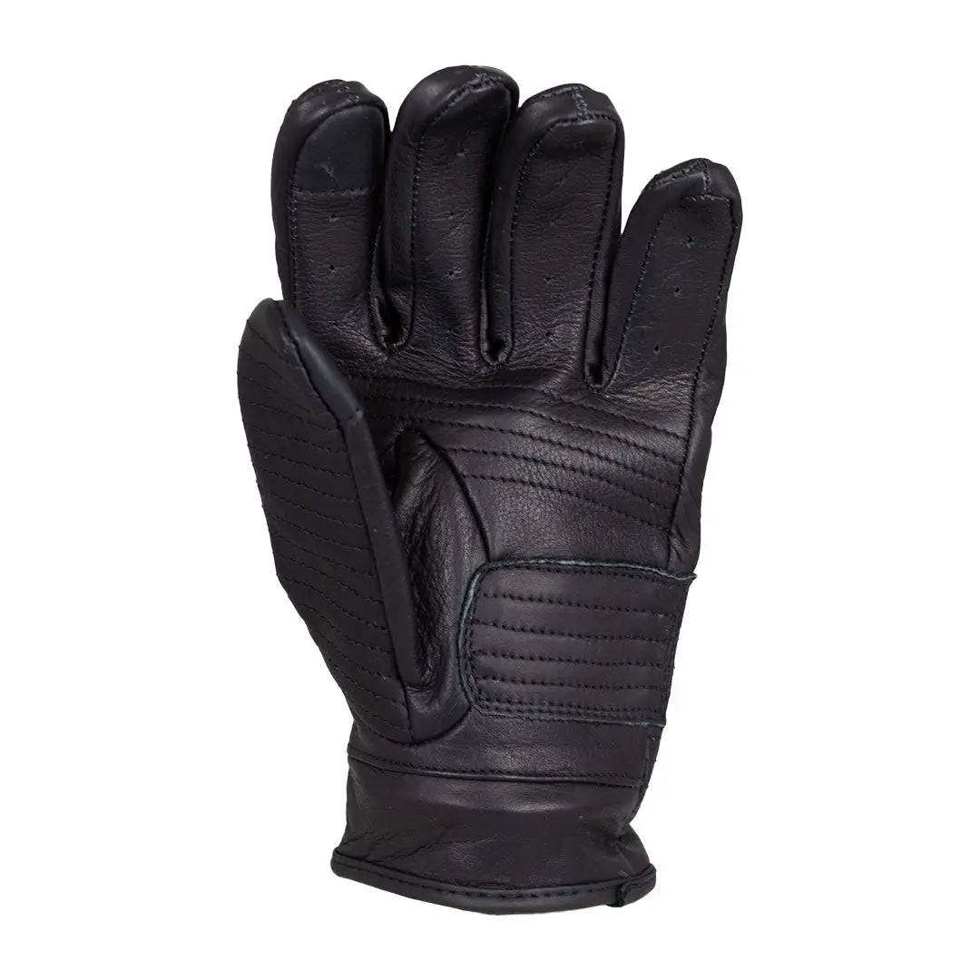 Open Road Men s Leather Motorcycle Gloves with Zipper Black Small