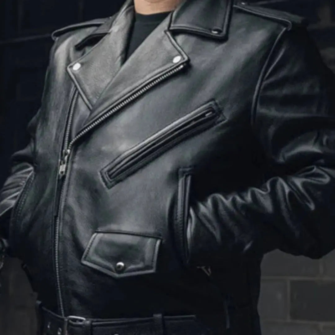 Leather jacket size down online