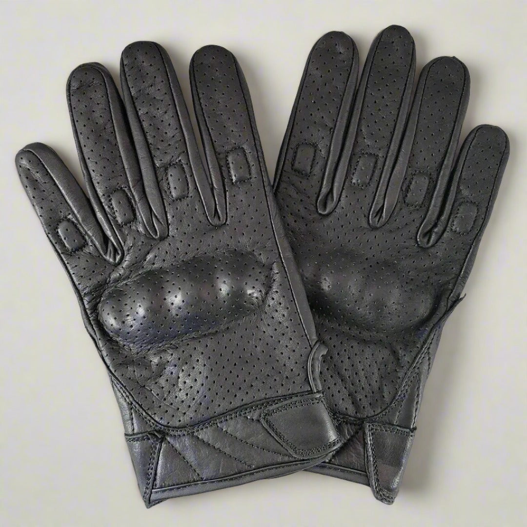 Open Road Men's Perforated Armored Leather Motorcycle Gloves - Boutique of Leathers/Open Road