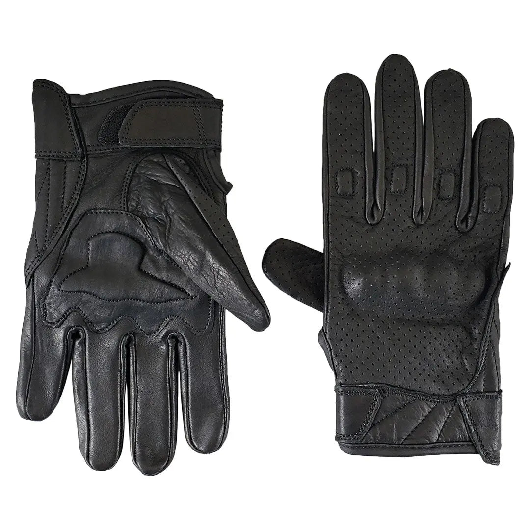 Open Road Men's Perforated Armored Leather Motorcycle Gloves - Boutique of Leathers/Open Road