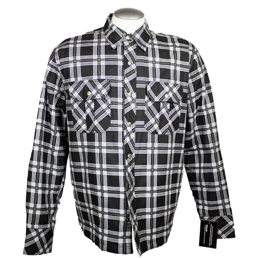 Unik International Men's Plaid Flannel Armored Shirt Jacket Boutique