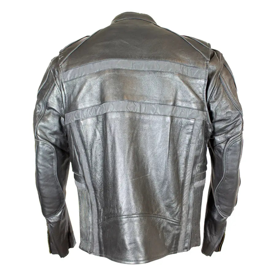 Open Road Men's Reflective Piping Leather Motorcycle Jacket - Boutique of Leathers/Open Road