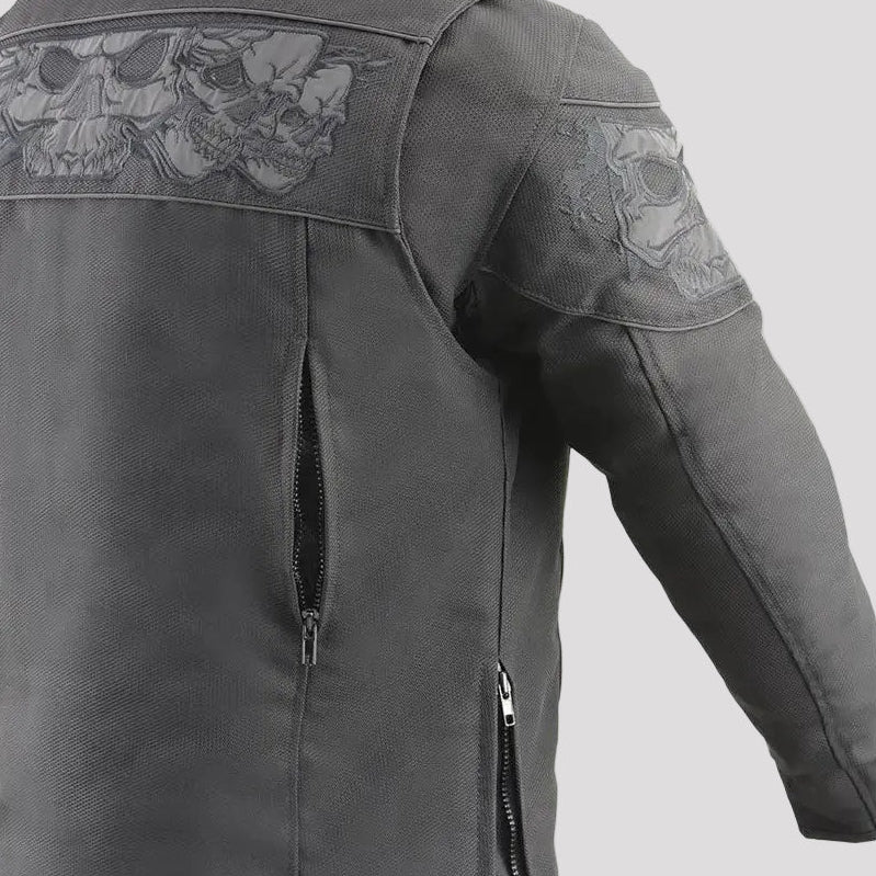 Open Road Men's Reflective Skull Cordura Motorcycle Jacket Men's Motorcycle Jackets Boutique of Leathers/Open Road