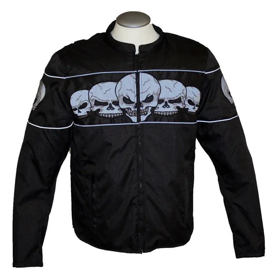 Open Road Men's Reflective Skull Textile Motorcycle Jacket Men's Armoured Shirts Boutique of Leathers/Open Road