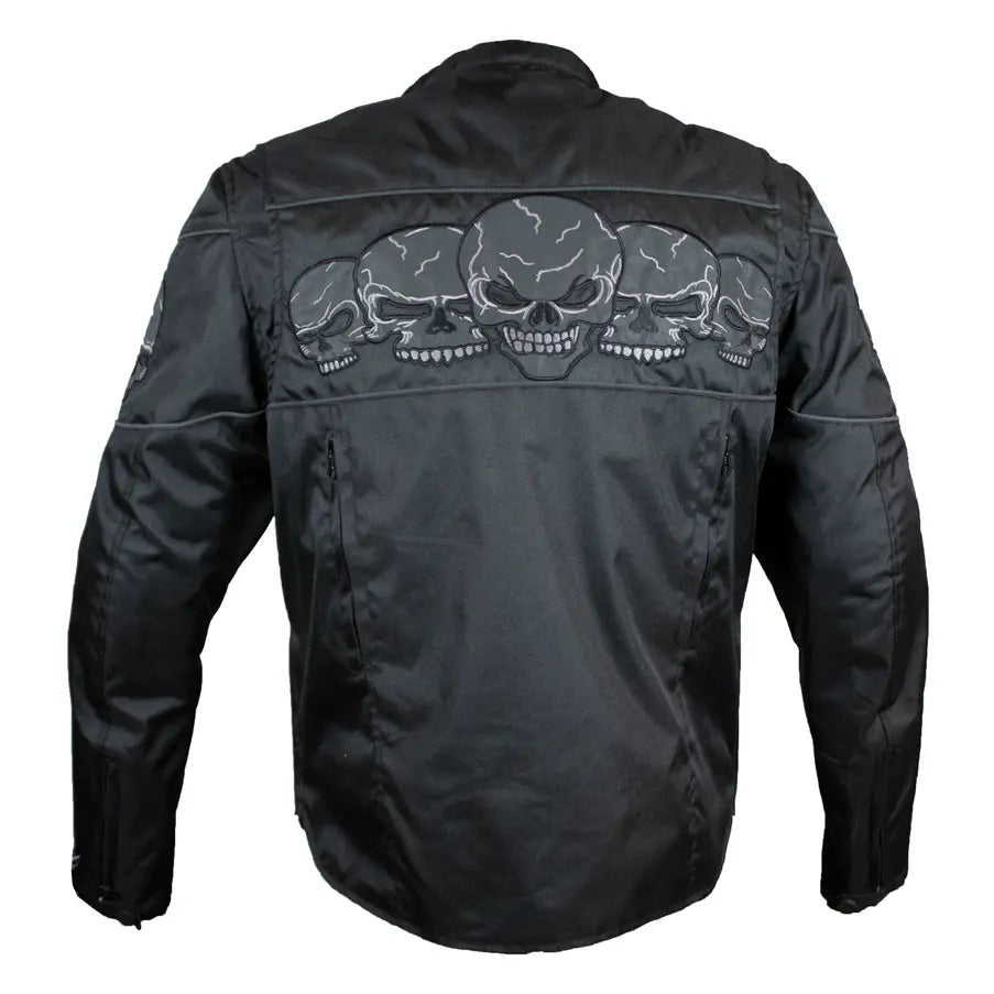 Open Road Men's Reflective Skull Textile Motorcycle Jacket Men's Armoured Shirts Boutique of Leathers/Open Road