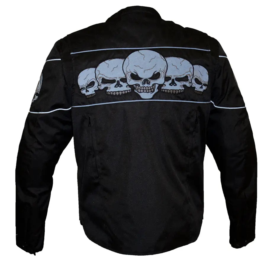 Open Road Men's Reflective Skull Textile Motorcycle Jacket Men's Armoured Shirts Boutique of Leathers/Open Road