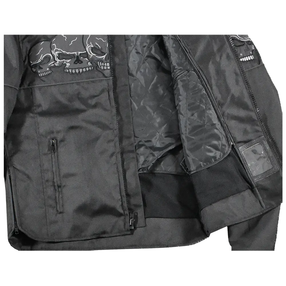 Open Road Men's Reflective Skull Textile Motorcycle Jacket - Boutique of Leathers/Open Road