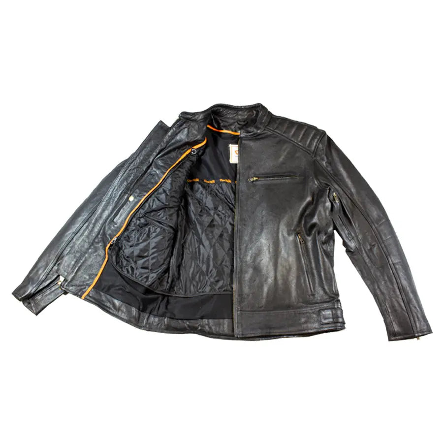 Open Road Men's Ribbed Padding Leather Motorcycle Jacket - Boutique of Leathers/Open Road