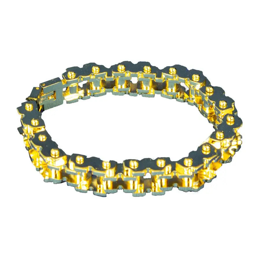 Open Road Men's Stainless Steel Gold Bike Chain Bracelet - Boutique of Leathers/Open Road
