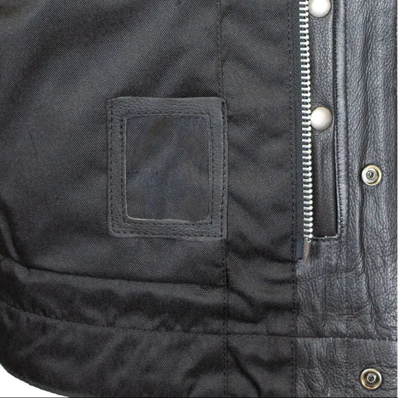 Open Road Men's Upside Leather with Black Stitched Diamonds Vest - Boutique of Leathers/Open Road