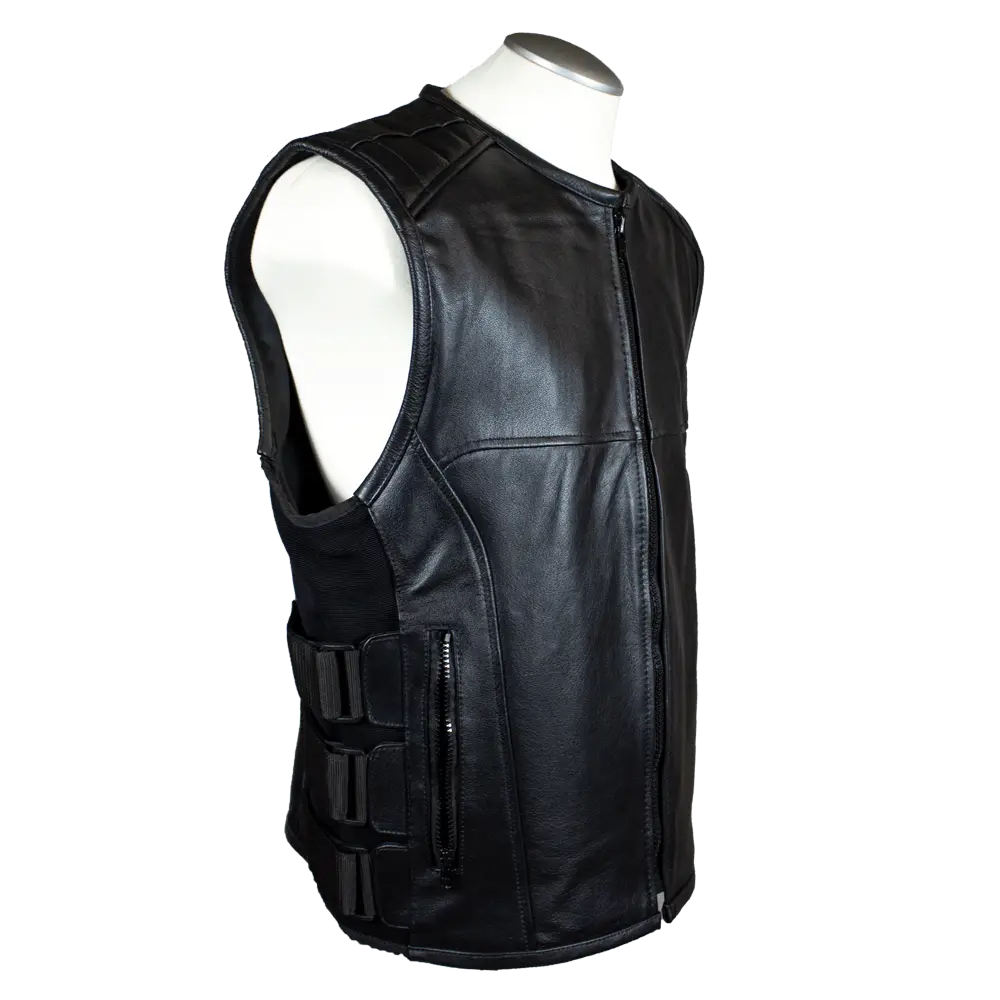 Open Road Men's Zip-Up Tactical Leather Vest Men's Vests Boutique of Leathers/Open Road